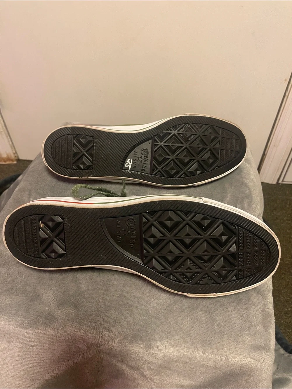 Low-Top Olive Green Canvas Athletic Sneakers